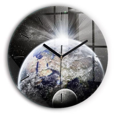 Horloge ronde murale 60 cm Terre Lune Soleil