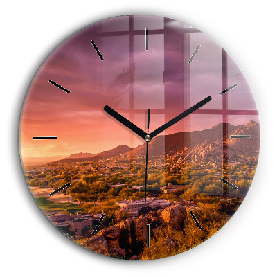 Horloge ronde murale 60 cm Coucher de soleil à North Scottsdale