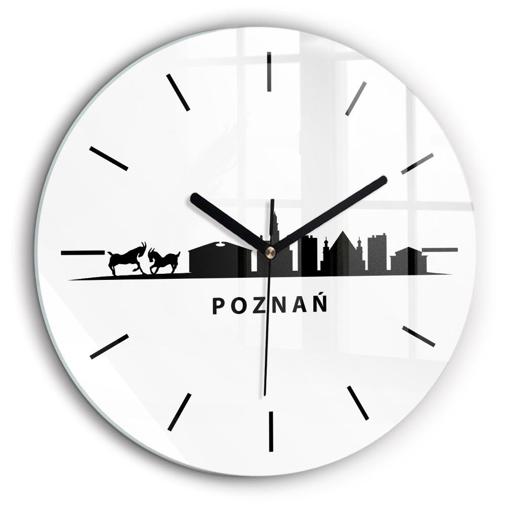 Horloge ronde 60 cm Graphique de la ligne d'horizon de Poznan