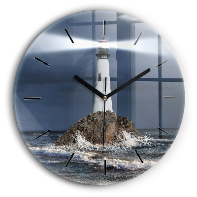 Horloge ronde en verre 60 cm Phare