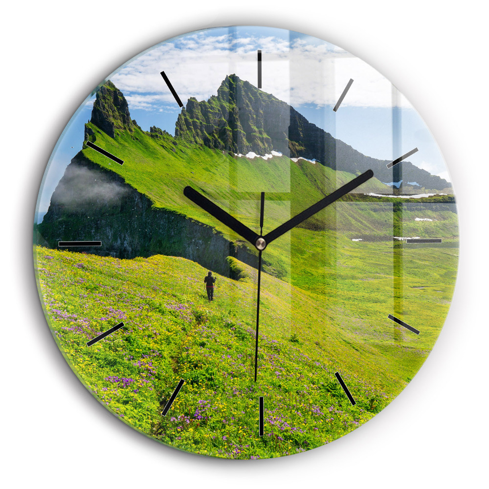 Pendule murale ronde 60 cm Réserve naturelle de Hornstrandir, Islande