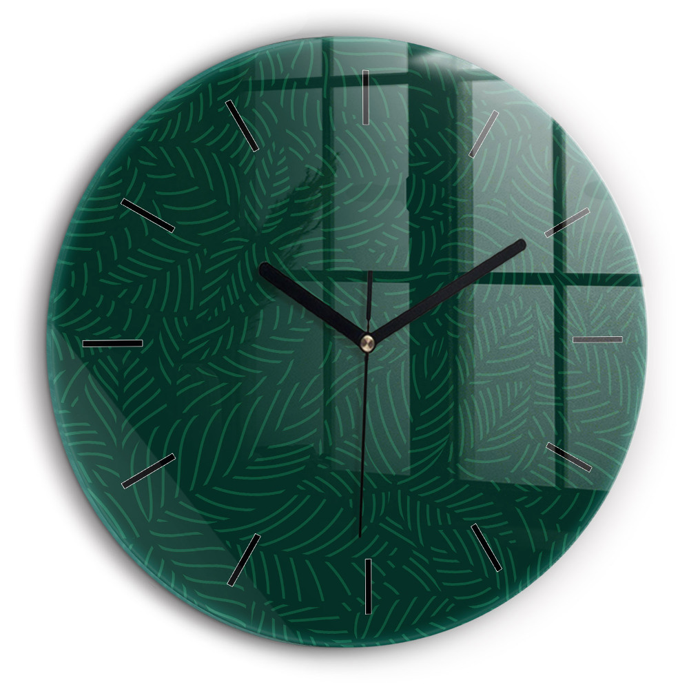 Horloge ronde 60 cm Motif de feuilles
