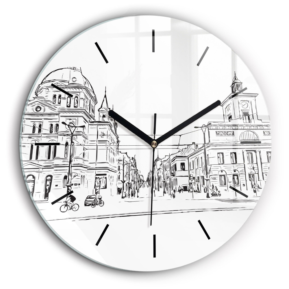 Horloge ronde murale 60 cm Illustration de la ville de Poznan