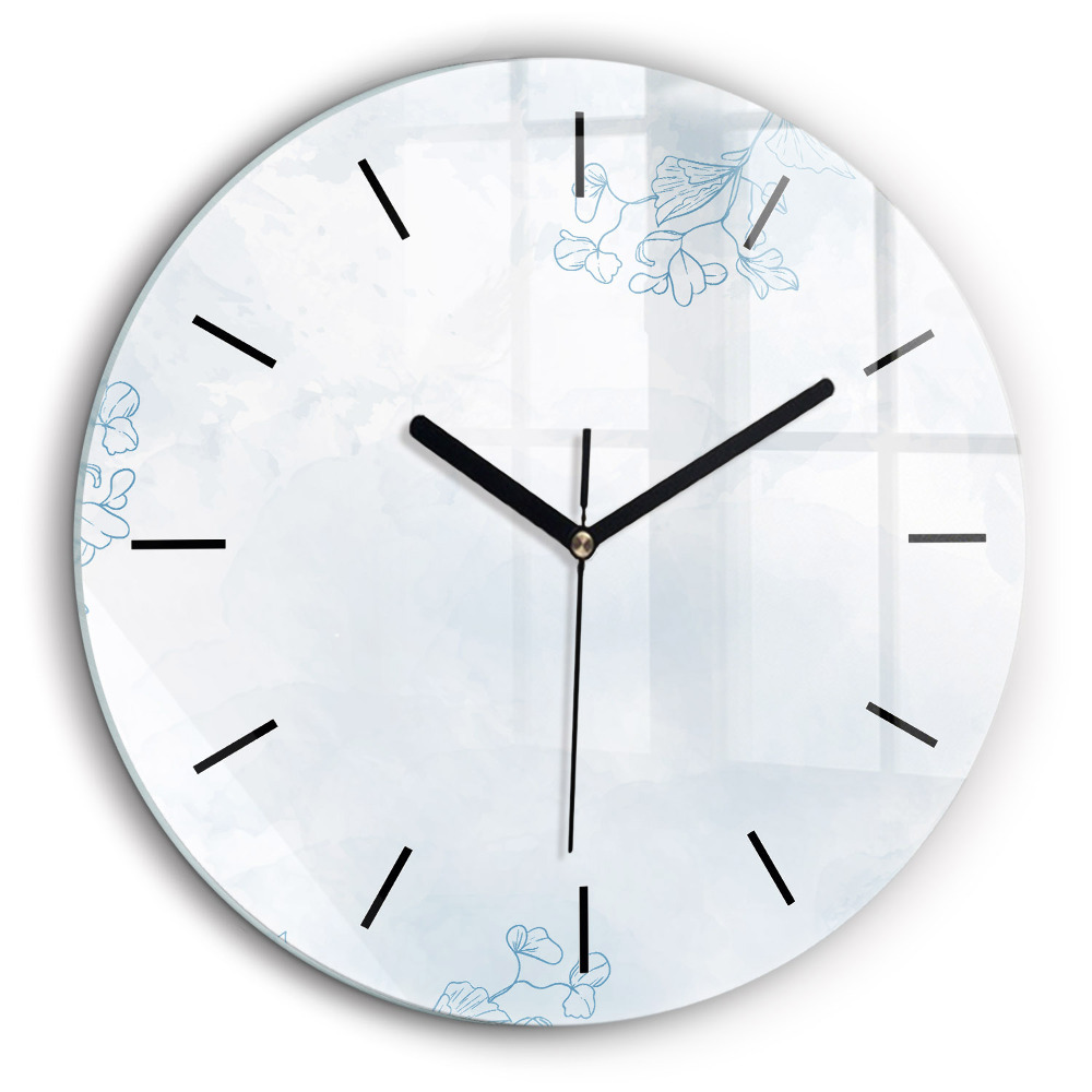 Pendule murale ronde 60 cm Croquis de plantes