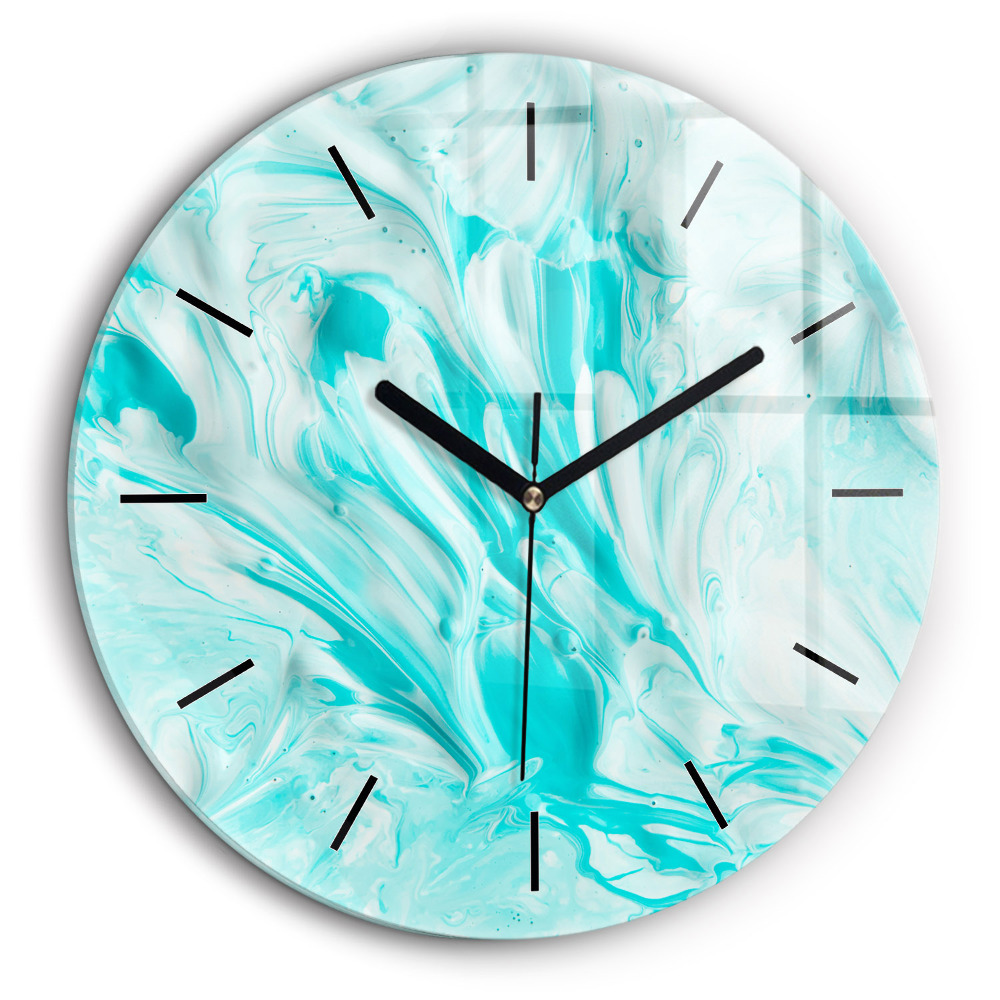 Horloge ronde 60 cm Abstraction bleue