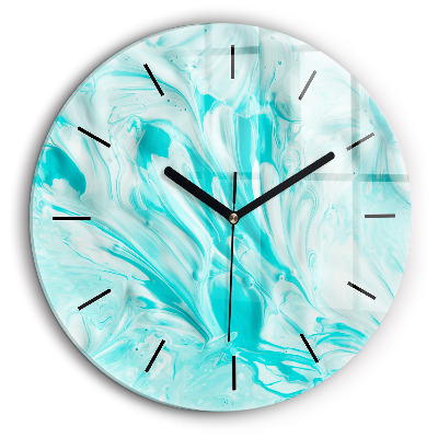 Horloge ronde 60 cm Abstraction bleue