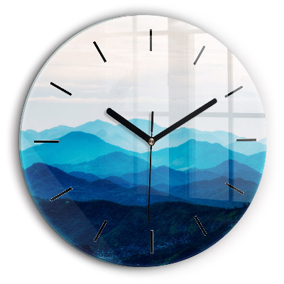 Horloge ronde 60 cm Montagne en aquarelle