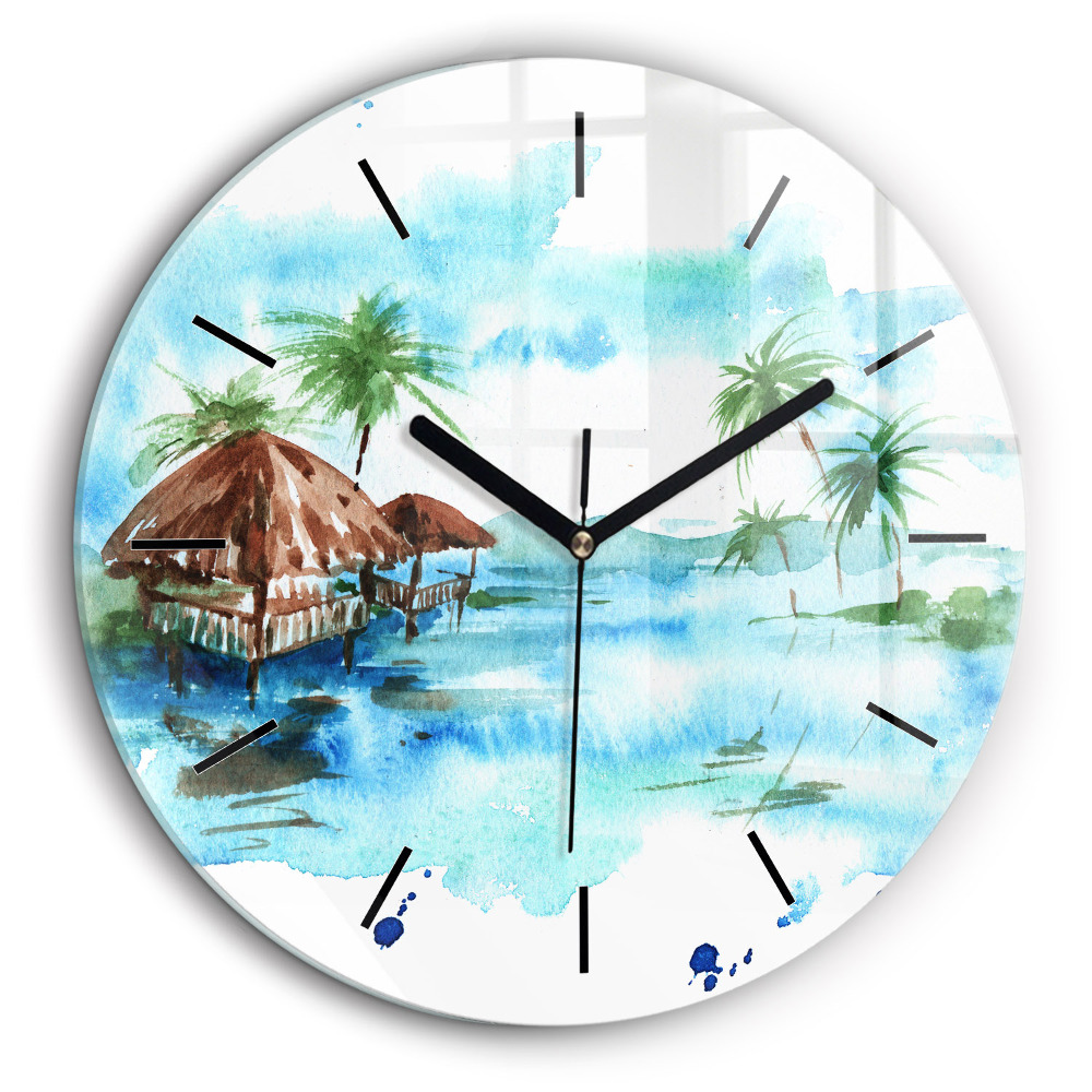 Horloge ronde en verre 60 cm Image île déserte