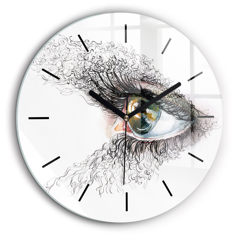 Pendule murale ronde 60 cm Dessin d'un oeil humain