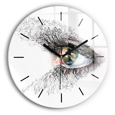 Pendule murale ronde 60 cm Dessin d'un oeil humain