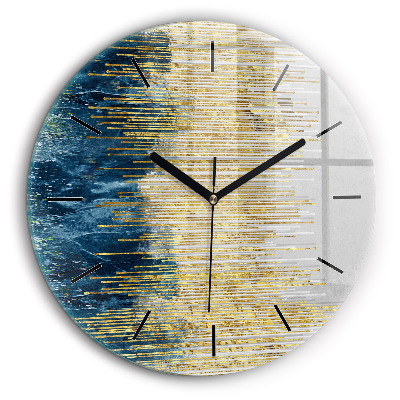 Horloge ronde 60 cm Motif décoratif et or