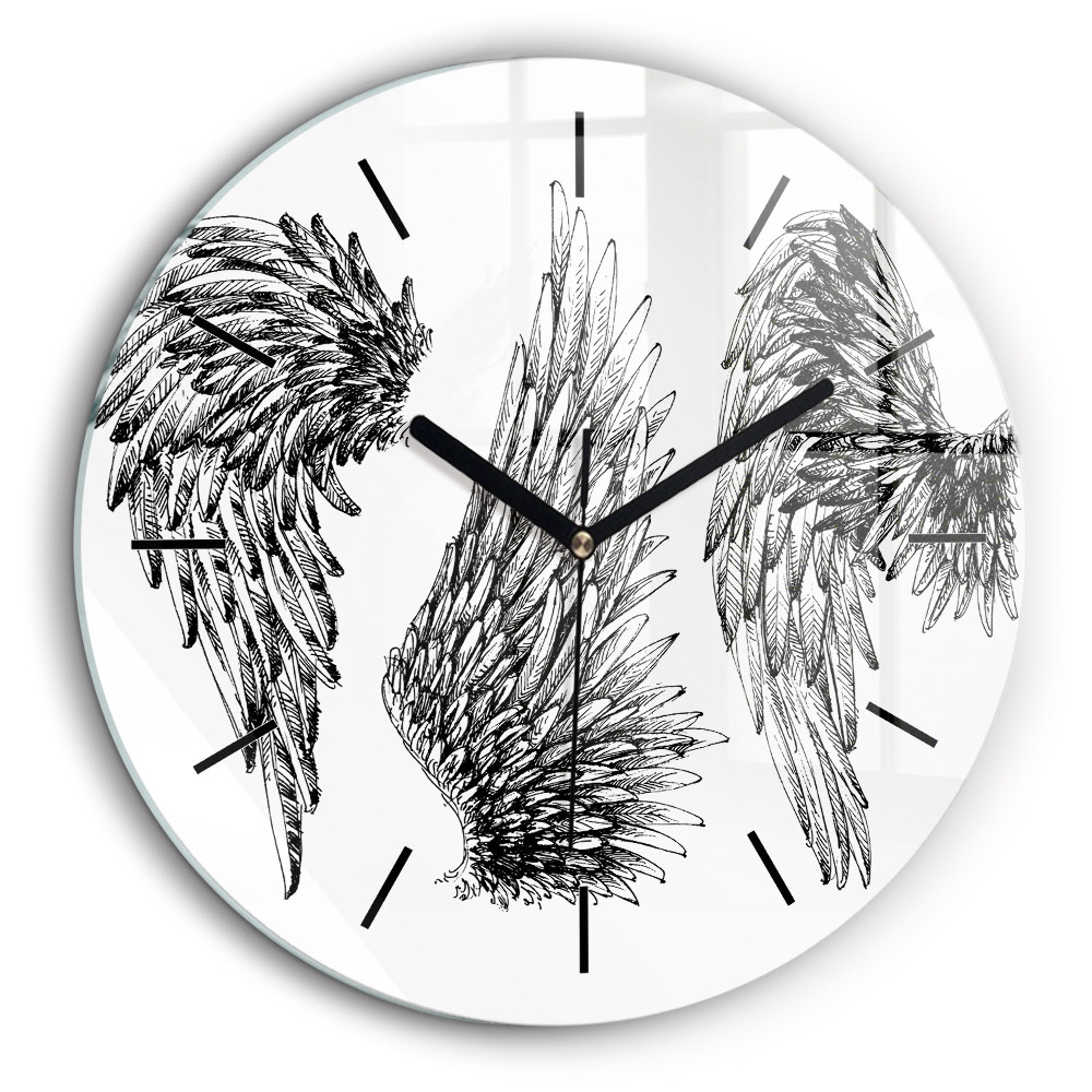 Pendule murale ronde 60 cm Ailes d'ange