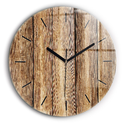 Pendule murale ronde 60 cm Planches en bois