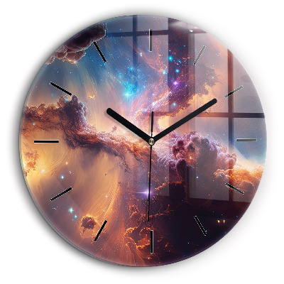 Horloge ronde murale 60 cm Monde cosmique d'étoiles