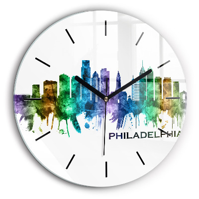Pendule murale ronde 60 cm Philadelphie colorée