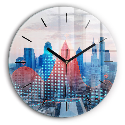 Horloge ronde murale 60 cm Gratte-ciel à Philadelphie