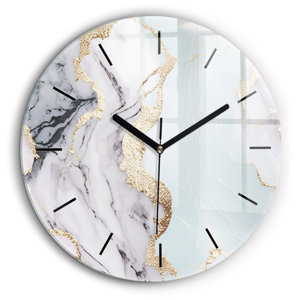 Horloge ronde en verre 60 cm Marbre pastel