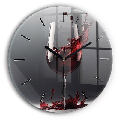 Pendule murale ronde 60 cm Lampe de vin rouge