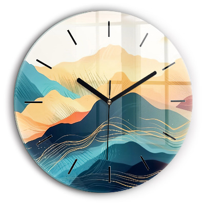 Horloge ronde murale 60 cm Paysage de montagne