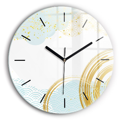 Horloge ronde en verre 60 cm Motif décoratif