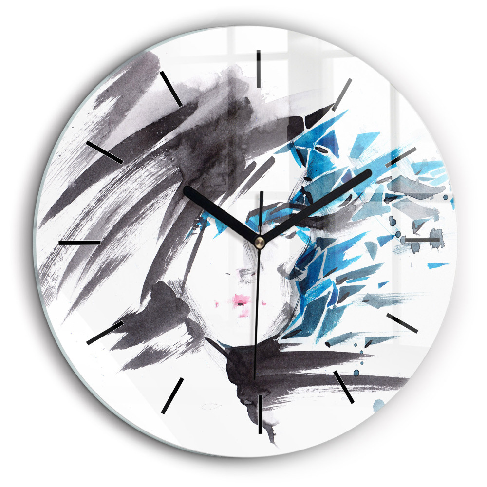 Horloge ronde 60 cm Visage abstrait d'une femme