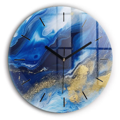 Horloge ronde murale 60 cm Marbre bleu
