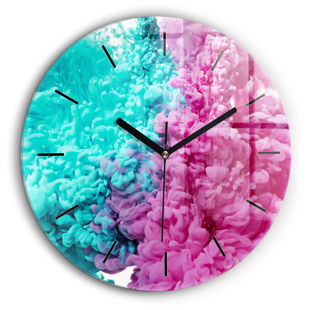 Horloge ronde en verre 60 cm Art moderne - taches