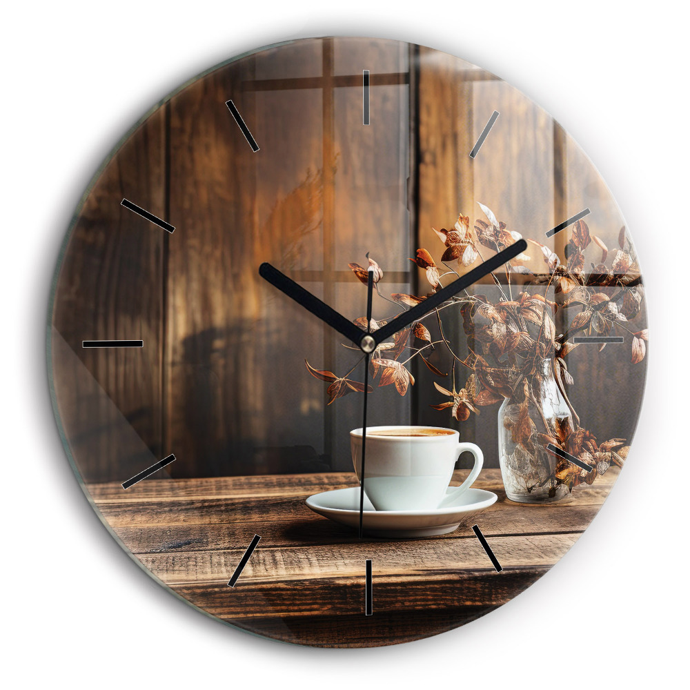 Horloge ronde murale 60 cm Tasse de café