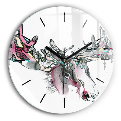 Horloge ronde 60 cm Abstraction d'un élan