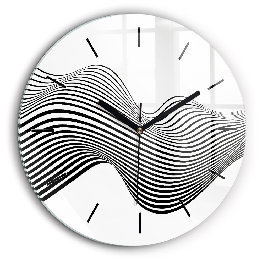 Horloge ronde 60 cm Art en noir et blanc