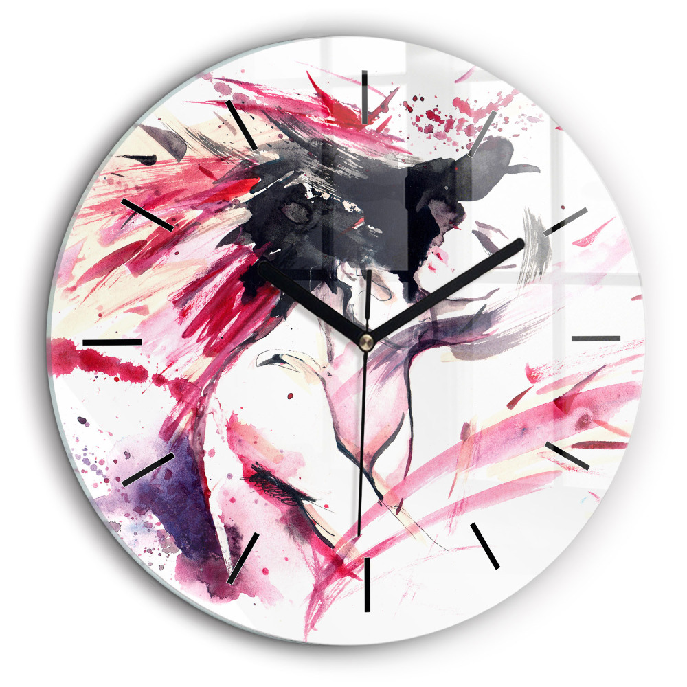 Horloge ronde murale 60 cm Amoureux abstrait