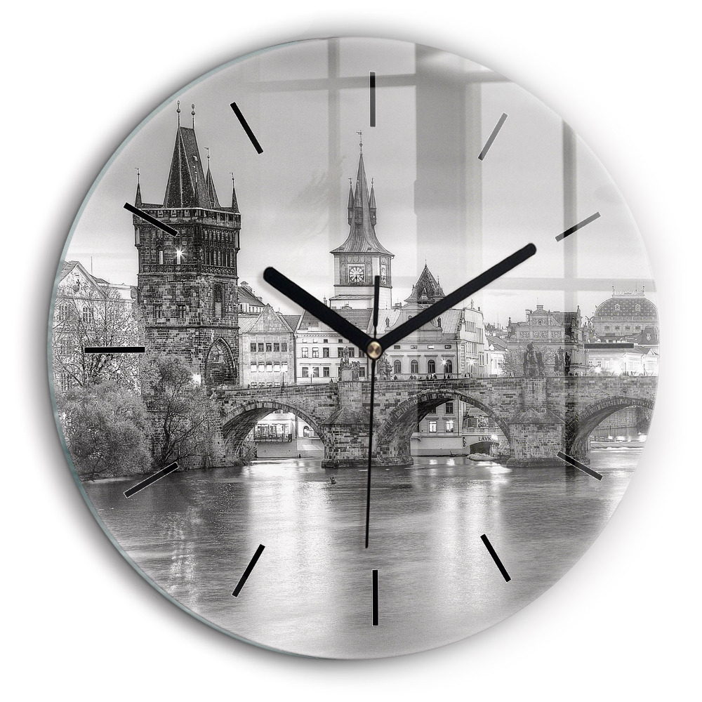 Horloge ronde murale 60 cm Pont Charles à Prague
