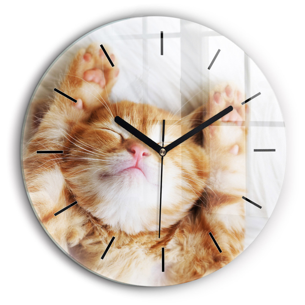 Horloge ronde 60 cm Petit chat endormi