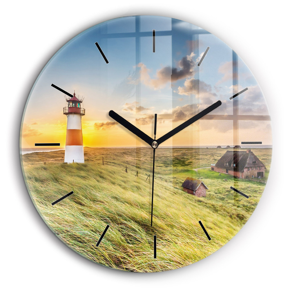 Horloge ronde en verre 60 cm Phare