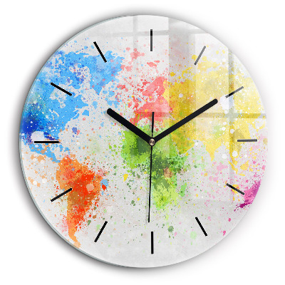 Pendule murale ronde 60 cm Carte du monde sur papier