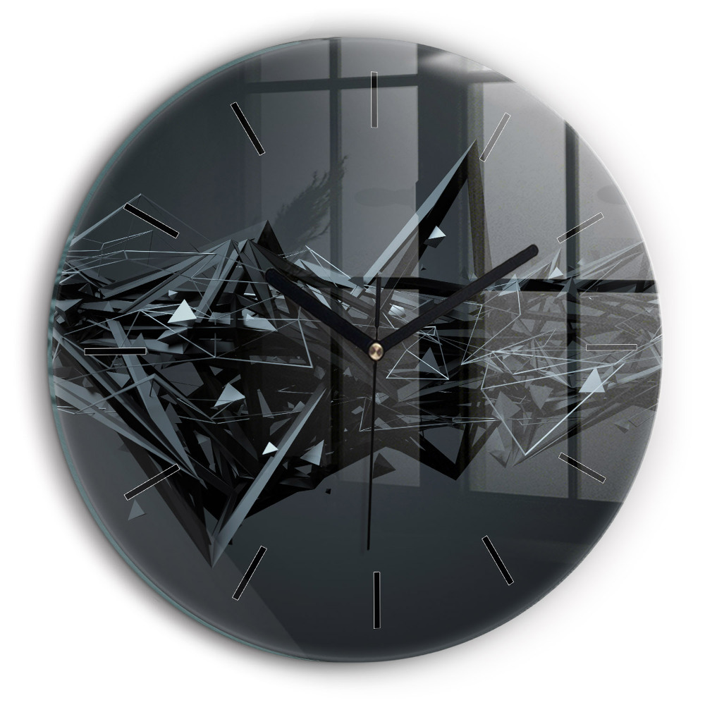 Horloge ronde murale 60 cm Abstraction noire