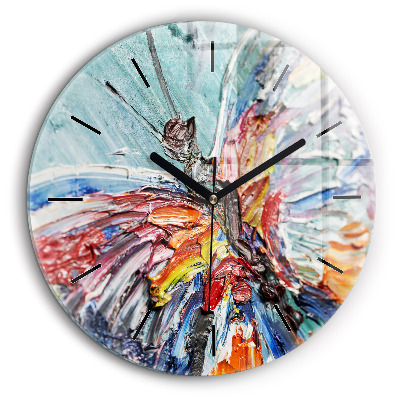 Horloge ronde en verre 60 cm Fragment de peinture à l'huile