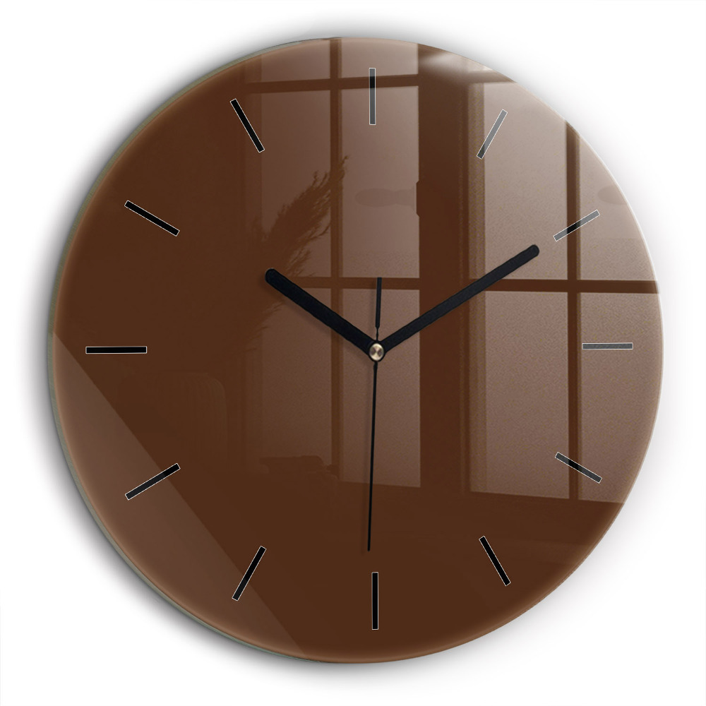 Horloge ronde en verre 60 cm Marron