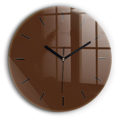 Horloge ronde en verre 60 cm Marron