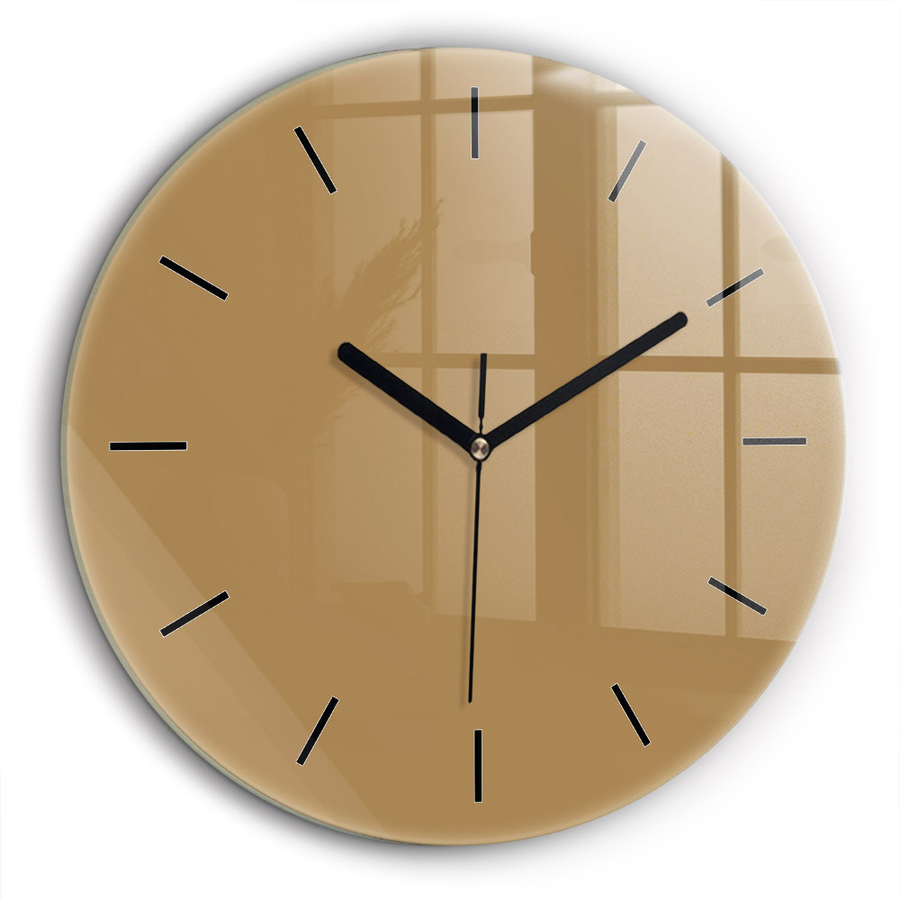 Horloge ronde en verre 60 cm Beige