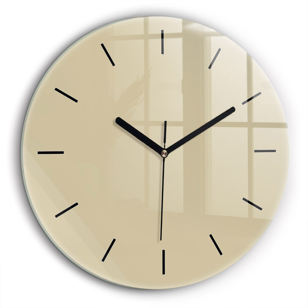 Horloge ronde en verre 60 cm Beige