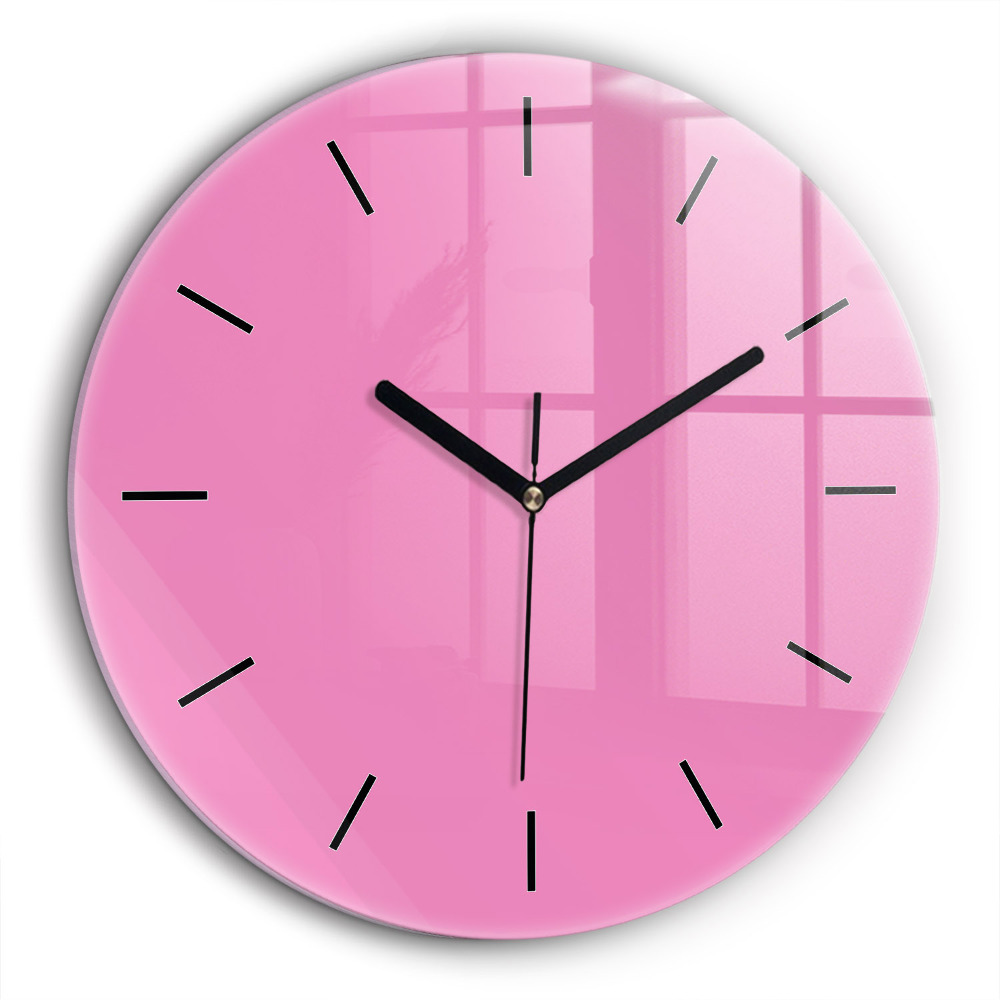 Horloge ronde en verre 60 cm Rose