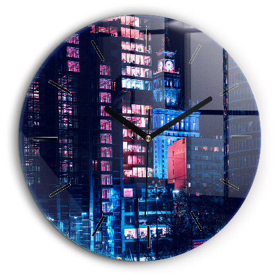 Pendule murale ronde 60 cm Varsovie la nuit