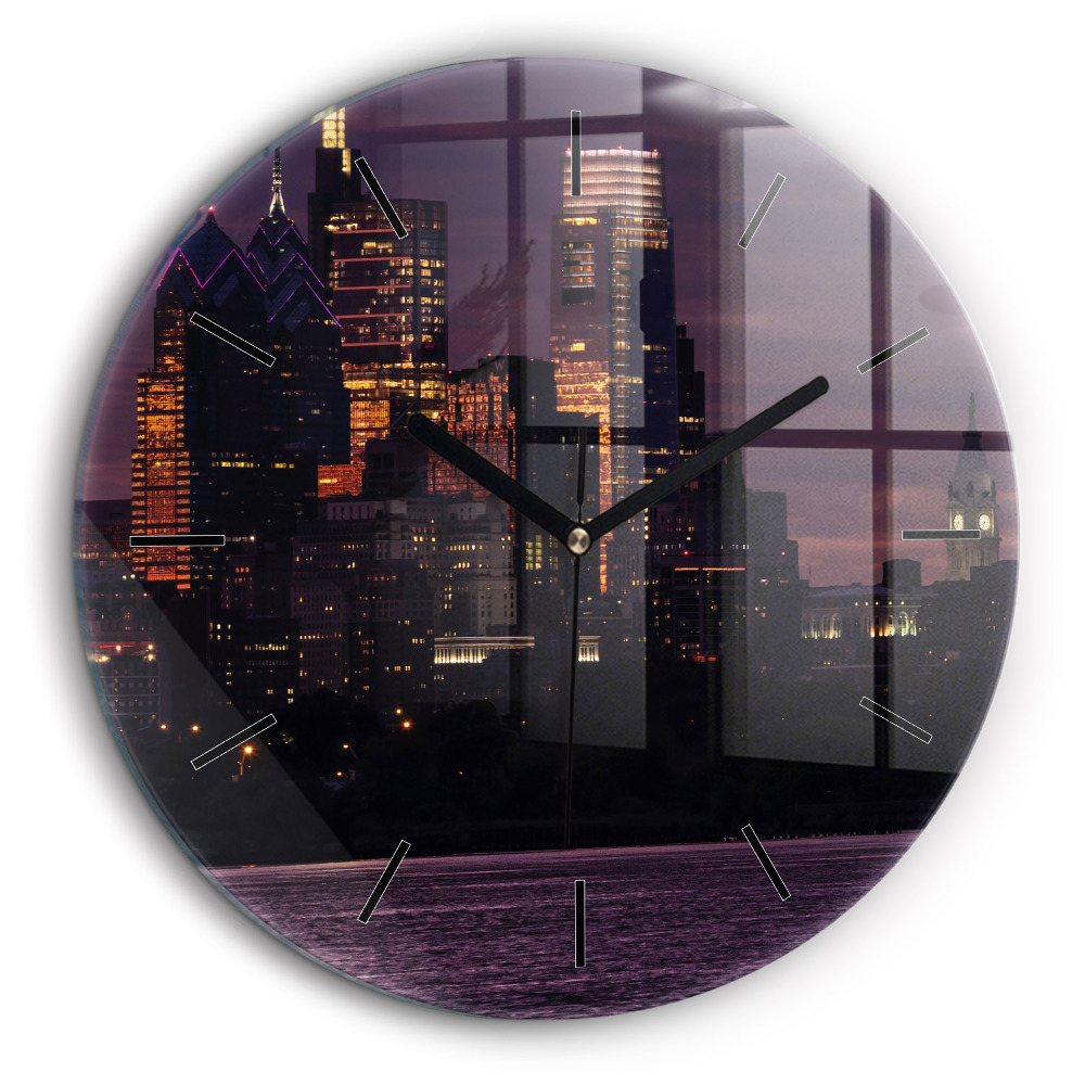 Horloge ronde 60 cm Ligne d'horizon de Philadelphie