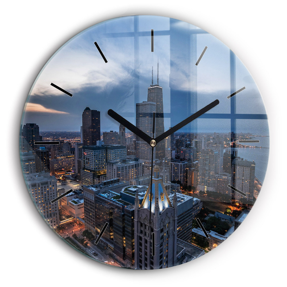 Horloge ronde murale 60 cm Photo de Chicago