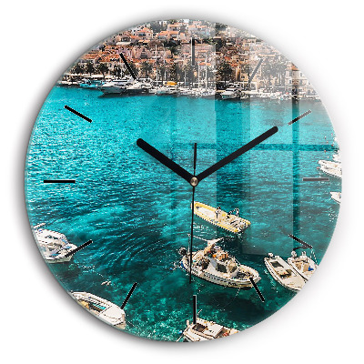 Horloge ronde murale 60 cm Bateaux en Croatie