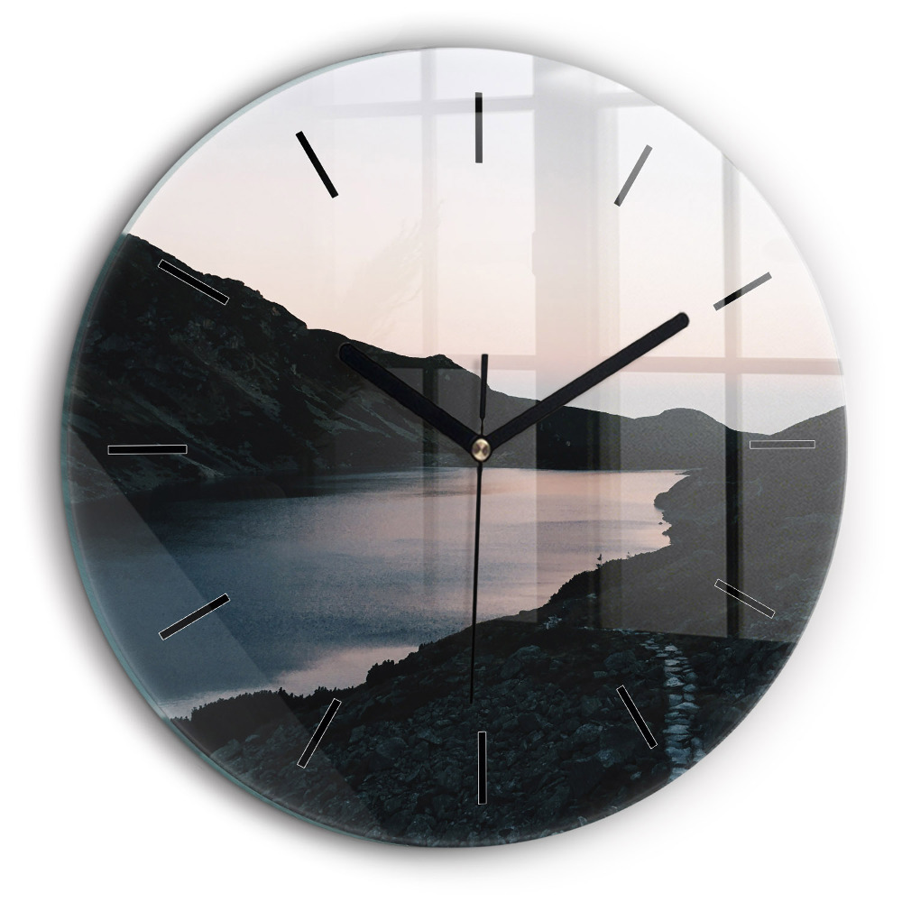Horloge ronde 60 cm Lac et montagnes