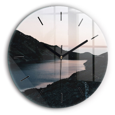 Horloge ronde 60 cm Lac et montagnes