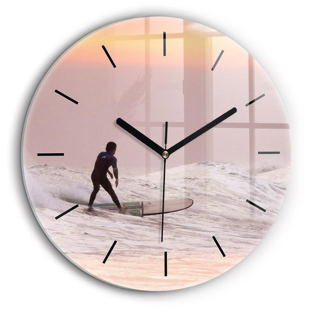 Horloge ronde 60 cm Surfeur à Hawaï