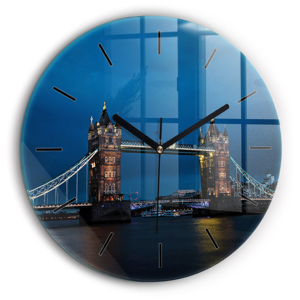 Pendule murale ronde 60 cm Tower Bridge Londres la nuit